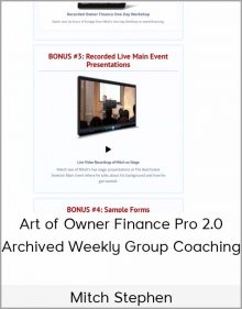 Mitch Stephen – Art of Owner Finance Pro 2.0 Archived Weekly Group Coaching