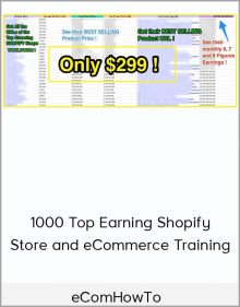 eComHowTo - 1000 Top Earning Shopify Store and eCommerce Training