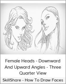 SkillShare - How To Draw Faces - Female Heads- Downward And Upward Angles - Three Quarter View