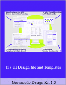 Growmodo Design Kit 1.0 - 157 UI Design file and Templates.